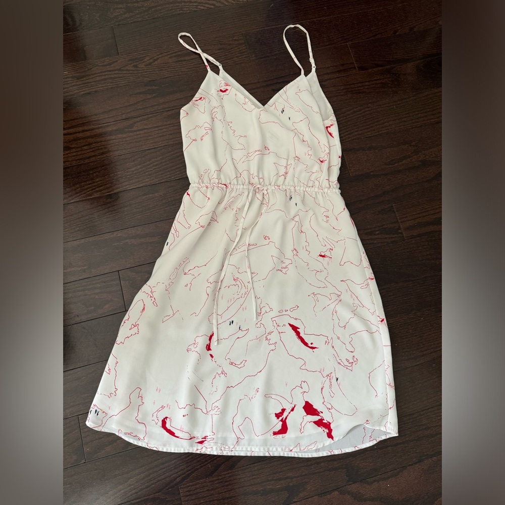 Babaton Casimir Off White Print Sleeveless Dress Size XXS (fits like XS)